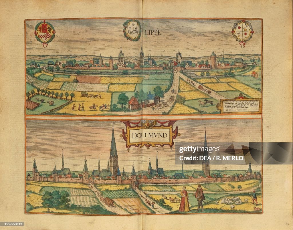 Cartography, Germany, 16th century. Map of Lippe and Dortmund. From ...