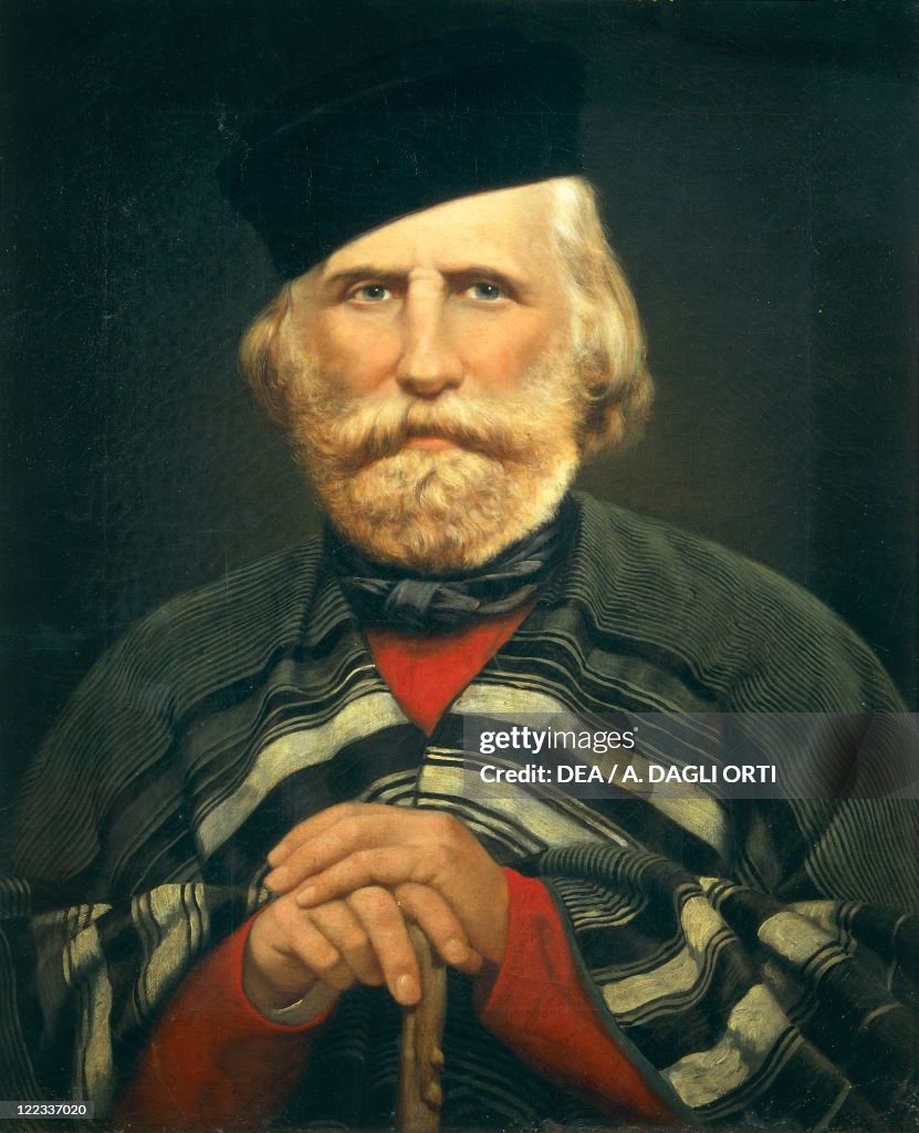 Portrait of Giuseppe Garibaldi, 1807 - 1882, Italian military general, patriot and politician, painter unknown, 1862