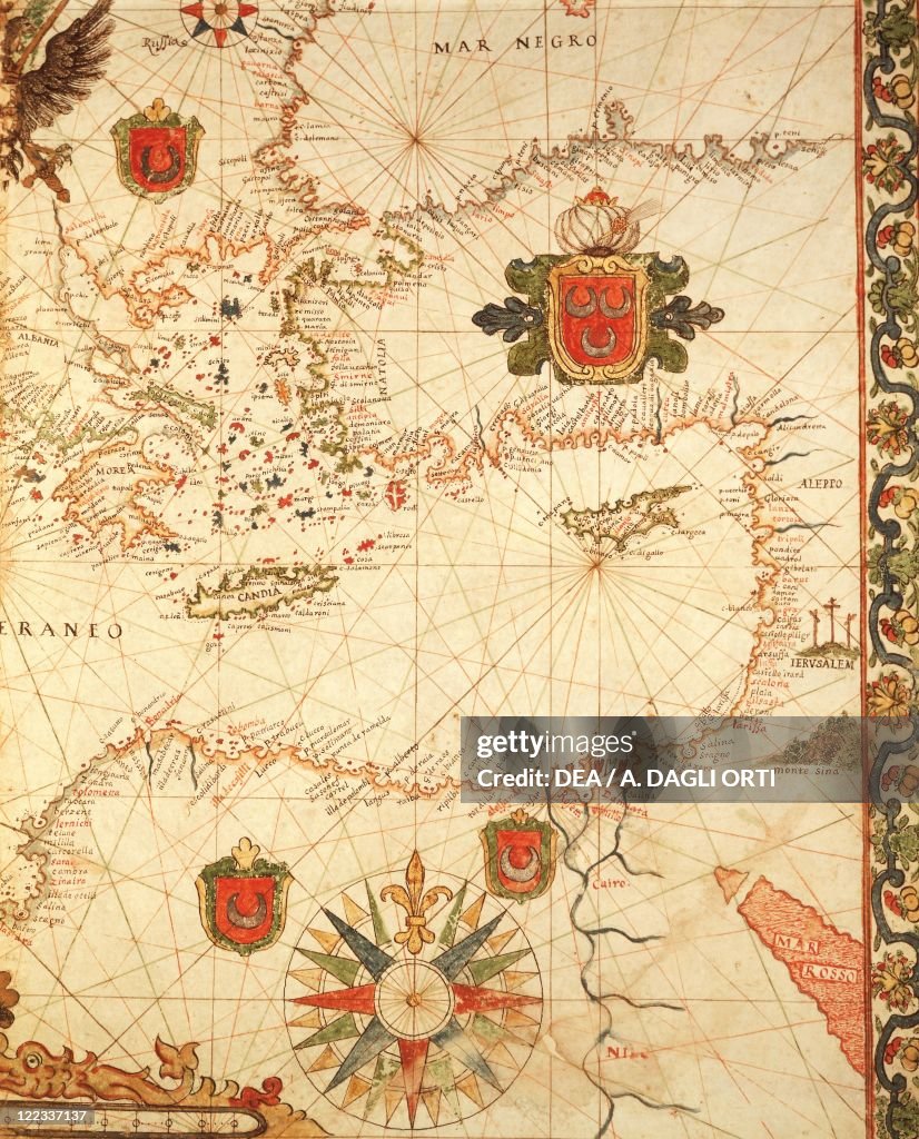 Portolan chart of Ottoman Empire by Ioannes Superantius