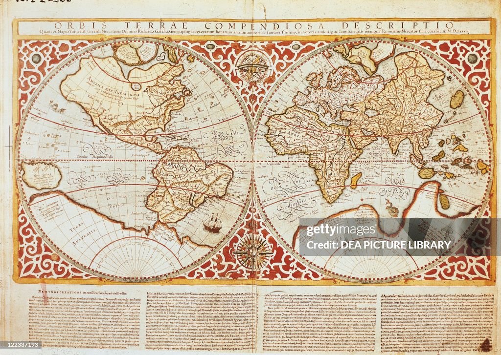 1564 Map Cartography, 16th century. Gerardus Mercator , World map, 1587. News ...