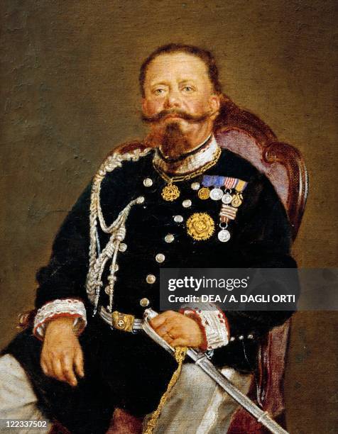 Portrait of Victor Emmanuel II , Last King of Sardinia and First King of Italy. Painted by E.G. Armani.