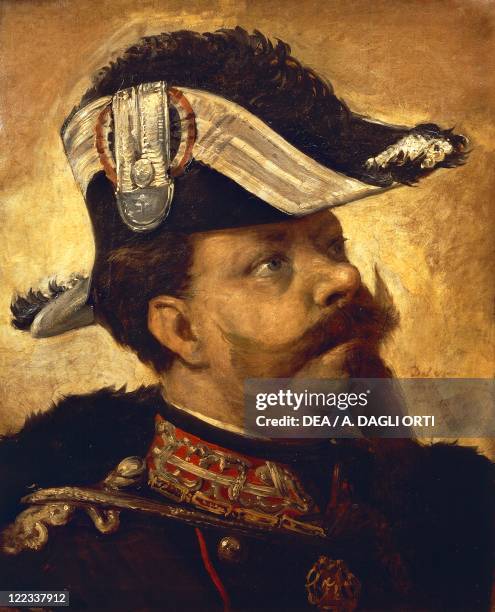 Portrait of Victor Emmanuel II , Last King of Sardinia and first King of Italy . Painted by Girolamo Induno .