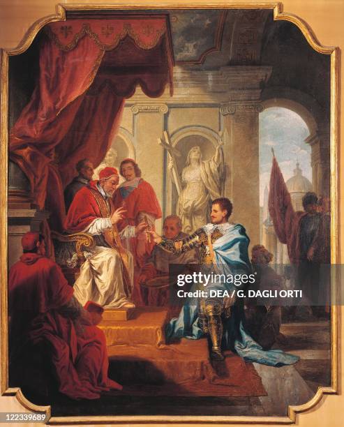 Niccolò Ricciolini , Pope Urban VIII Receiving the Principality of Palestrina from the hands of Francesco Colonna.