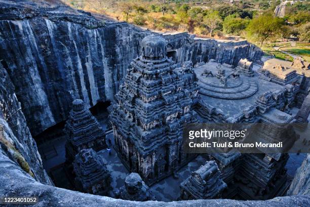 india, maharashtra, ellora cave temple - ellora stock-fotos und bilder