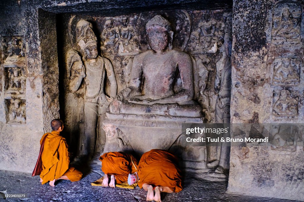 India, Maharashtra, Ellora cave temple