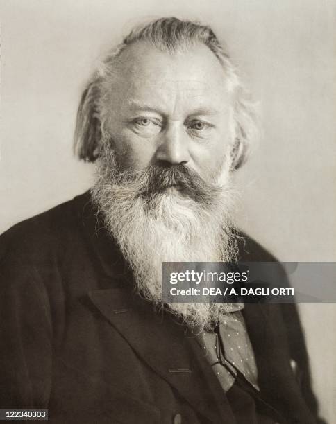 Johannes Brahms , German composer, pianist and conductor. Engraving.