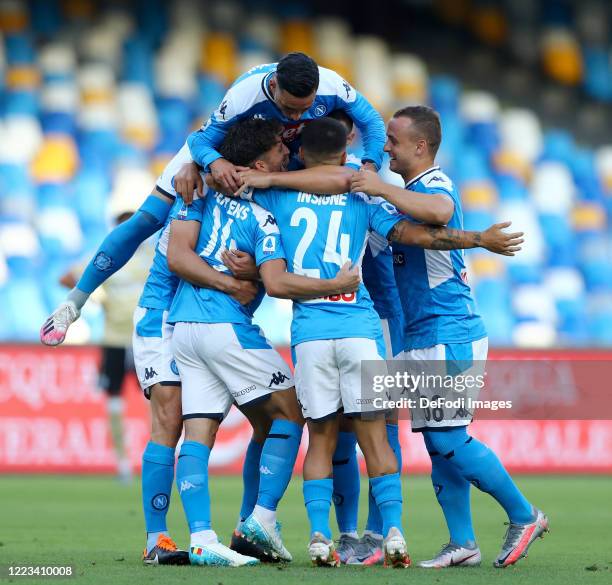 Jose Maria Callejon of Napoli, Fabian Ruiz of Napoli, Stanislav Lobotka of Napoli, Dries Mertens of Napoli, Eljif Elmas of Napoli and Lorenzo Insigne...