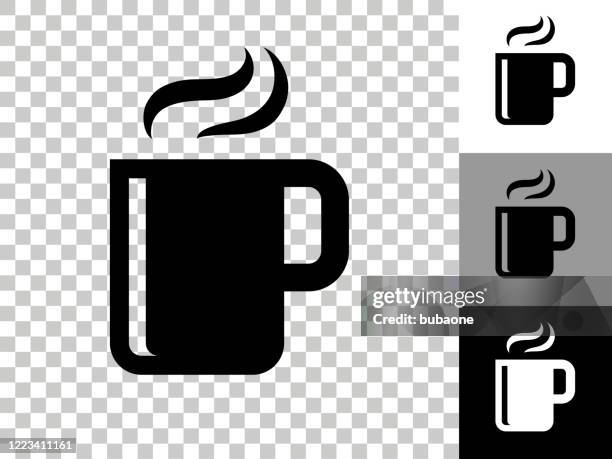 hot drink icon on checkerboard transparent background - steam transparent background stock illustrations