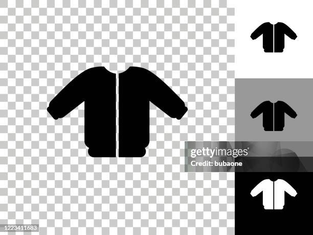 coat icon on checkerboard transparent background - white zipper stock illustrations