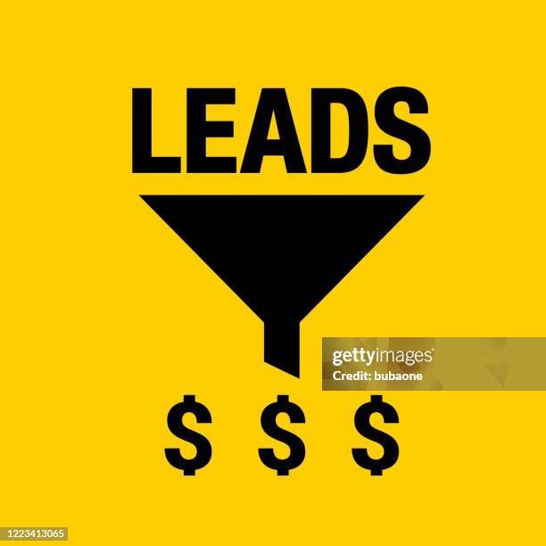 simple funnel with leads and dollar sign icon - lead generation stock illustrations