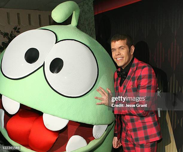 Perez Hilton and Om Nom attend Perez Hilton's One Night In Los Angeles sponsored by Cut The Rope at The Wiltern on August 27, 2011 in Los Angeles,...