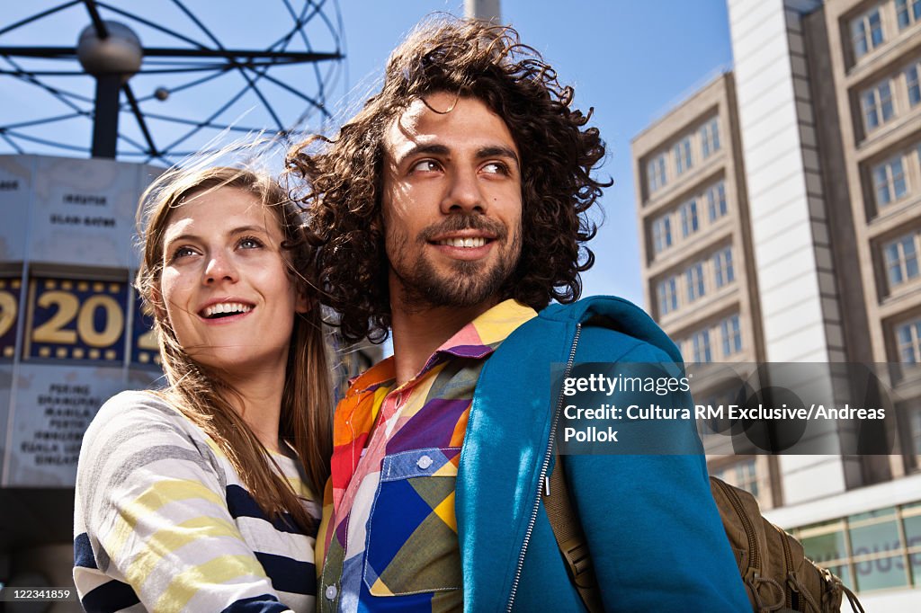 Couple standing at Alexanderplatz