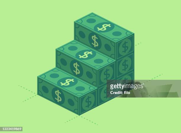 financial planning money stairs building wealth - capitalism stock illustrations