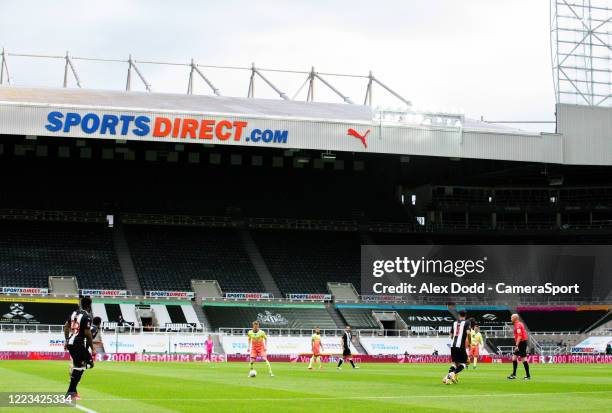 General v new of the action during the FA Cup Quarter Final match between Newcastle United and Manchester City at St. James Park on June 28, 2020 in...