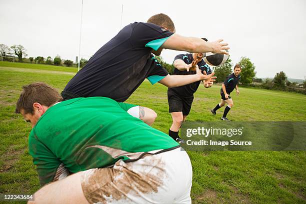 rugby game in action - ireland rugby stock pictures, royalty-free photos & images