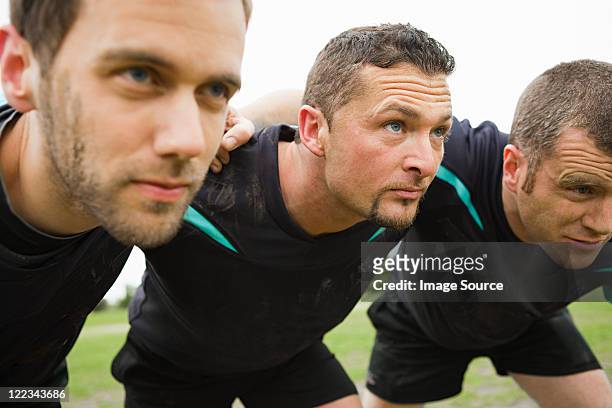 rugby players - scrummen stockfoto's en -beelden