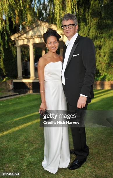 Rachel Barrett and Jay Jopling attend The 12th Annual White Tie and Tiara Ball to Benefit Elton John AIDS Foundation in Association with Chopard at...