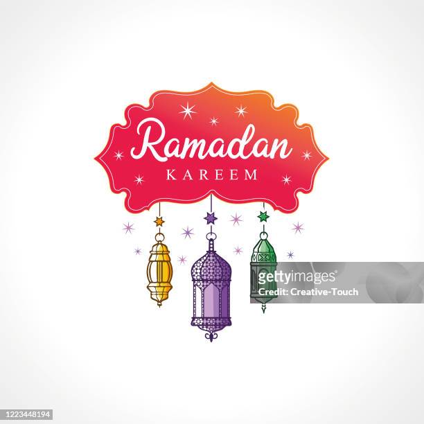 traditional ramadan label - calligraphy stock illustrations