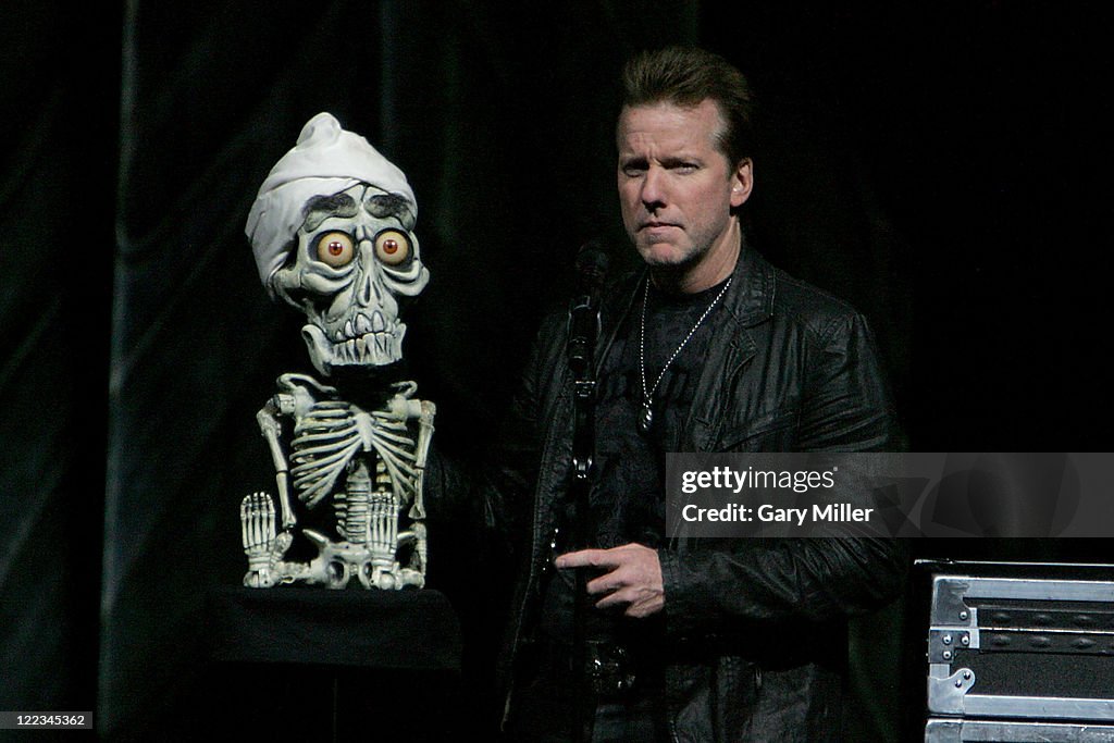 Comedian/ventriloquist Jeff Dunham performs with his dummy Achmed The