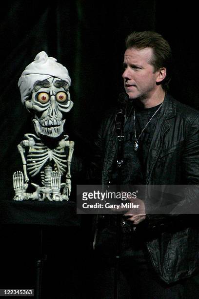 Comedian/ventriloquist Jeff Dunham performs with his dummy Achmed The Dead Terrorist at The Frank Erwin Center on June 26, 2010 in Austin, Texas.