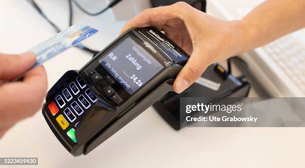 In this photo illustration a giro card device is available for payment on June 12, 2020 in Bonn, Germany.