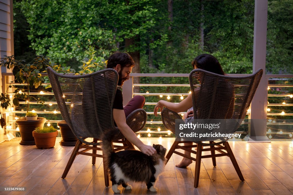 Couple on Patio in the Evening