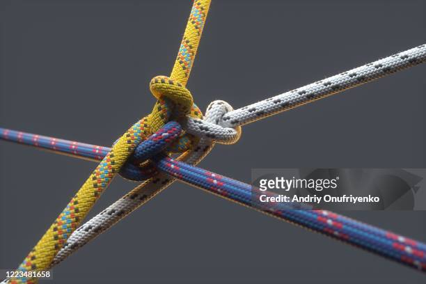 color ropes - knoten stock-fotos und bilder