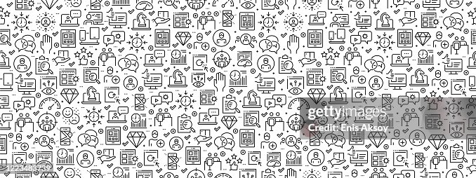Seamless Pattern with User Experience Icons Seamless Pattern with User Experience Icons