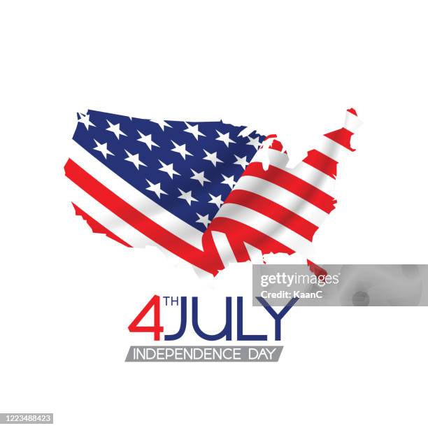 independence day greeting card with brush stroke background in united states national flag colors and hand lettering text happy 4th of july. stock illustration - happy fourth of july text stock illustrations