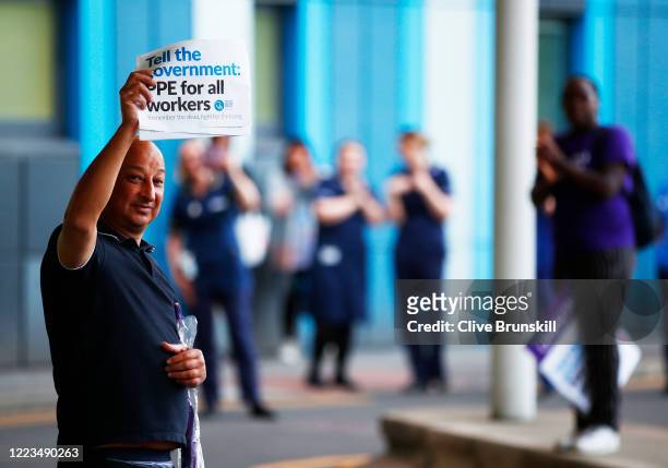 Applause for key workers at Salford Royal Hospital on May 07, 2020 in Salford, England. Following the success of the "Clap for Our Carers" campaign,...
