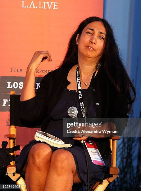 Laurie Ochoa speaks onstage during the Poolside Chat: "Capturing LA" during the 2010 Los Angeles Film Festival at Ritz Carlton on June 24, 2010 in...