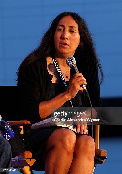 Laurie Ochoa speaks onstage during the Poolside Chat: "Capturing LA" during the 2010 Los Angeles Film Festival at Ritz Carlton on June 24, 2010 in...
