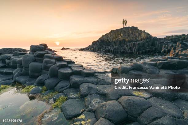 the giant's causeway, northern ireland. - giant's causeway stock pictures, royalty-free photos & images