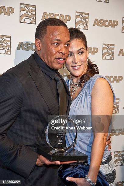 Dr. Dre and wife Nicole Threatt attends The 23rd Annual ASCAP Rhythm & Soul Music Awards at The Beverly Hilton hotel on June 25, 2010 in Beverly...