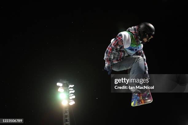 Louie Vito of the United States competes in the Snowboard Men's Halfpipe final on day six of the Vancouver 2010 Winter Olympics at Cypress Snowboard...