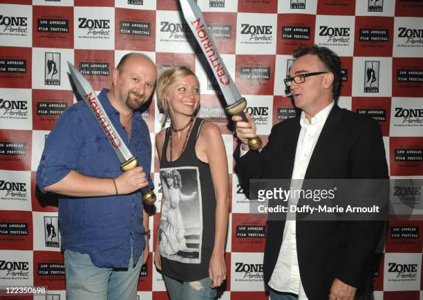 Director Neil Marshall, actress Axelle Carolyn and Eamonn Bowles of Magnolia Pictures attend the "Centurion" Ford Screening during the 2010 Los...