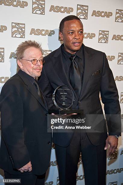 Ascap CEO Paul Williams and Dr. Dre attend The 23rd Annual ASCAP Rhythm & Soul Music Awards at The Beverly Hilton hotel on June 25, 2010 in Beverly...