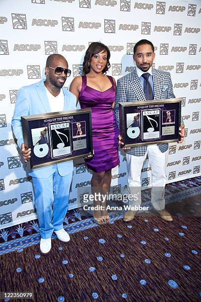 Jermaine Dupri, Nicole George and Johnta Austin attend The 23rd Annual ASCAP Rhythm & Soul Music Awards at The Beverly Hilton hotel on June 25, 2010...