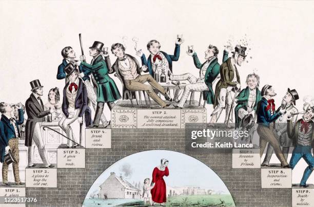 life of an alcoholic - repeal of prohibition stock illustrations