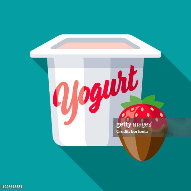 Chocolate Covered Strawberry Yogurt Flavor Icon High-Res Vector Graphic