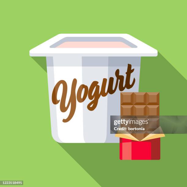 chocolate yogurt flavor icon - chocolate packaging stock illustrations