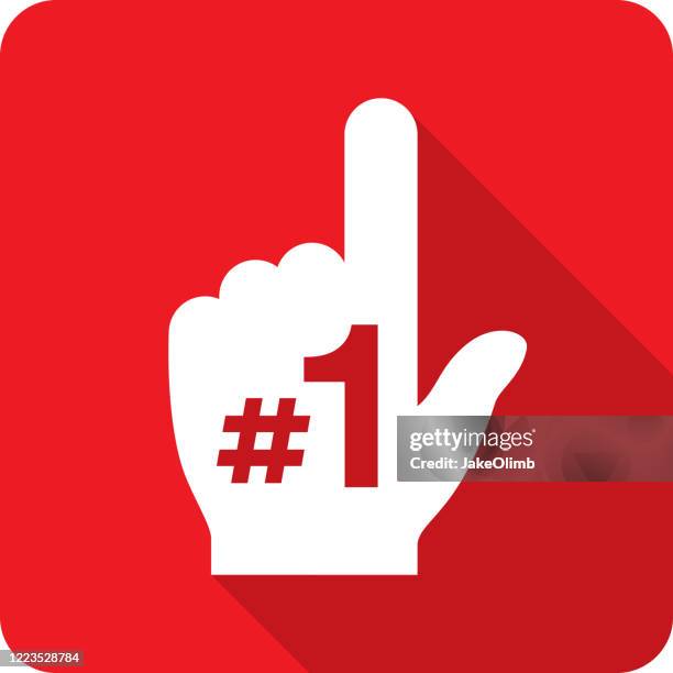 number one hand icon silhouette - pep rally stock illustrations