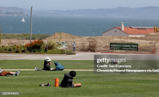 The view from the Presidio"u2019s Main Post Parade Ground toward the Tunnel Tops construction site on Thursday, April 30 in San Francisco, Calif. Now...