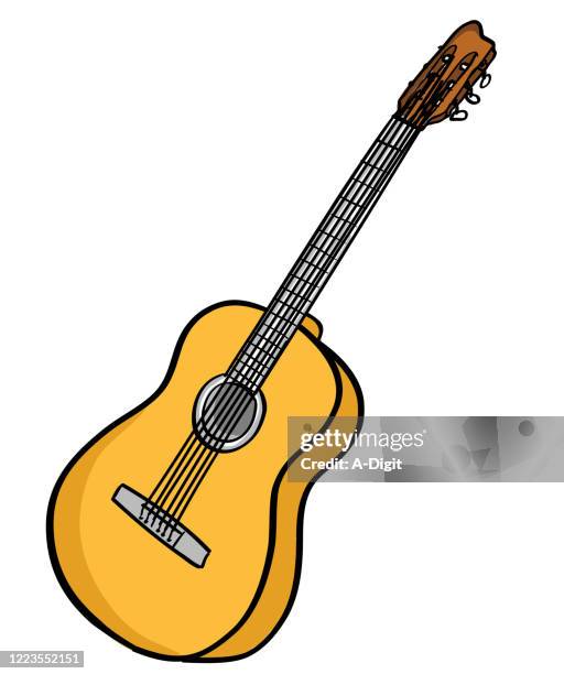 illustrations, cliparts, dessins animés et icônes de icône de guitare acoustique - guitare classique