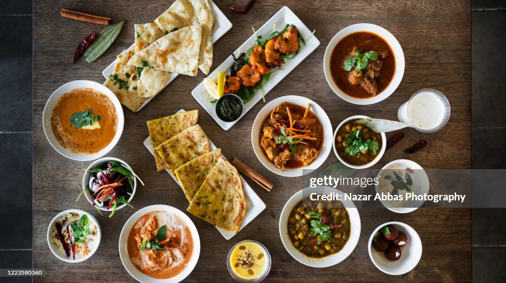 Indian food background.
