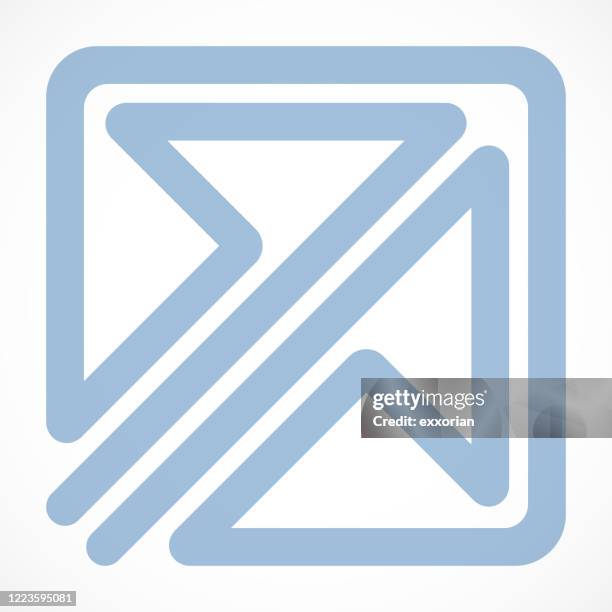 double arrow in the square icon - partnership logo stock illustrations