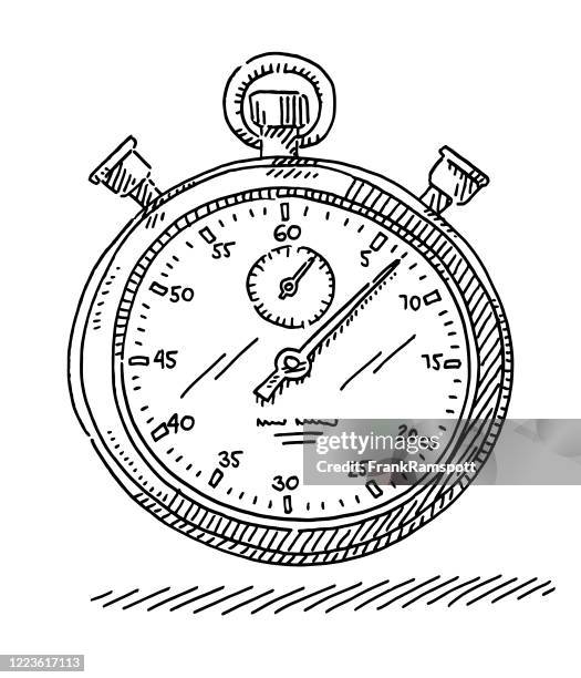 stop watch timer drawing - stopwatch stock illustrations