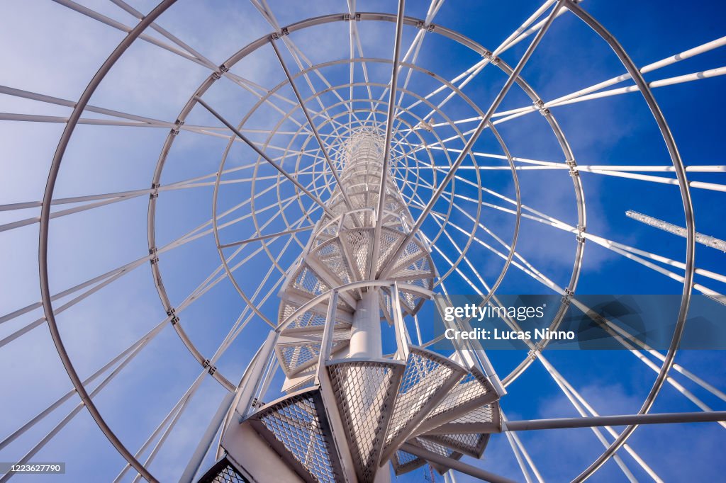 Telephone communication tower.