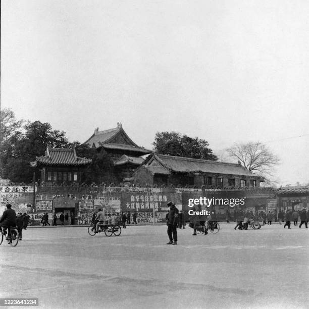 Picture taken in the late 60s shows a street scene in Beijing during the "great proletarian Cultural Revolution". - Since the cultural revolution was...