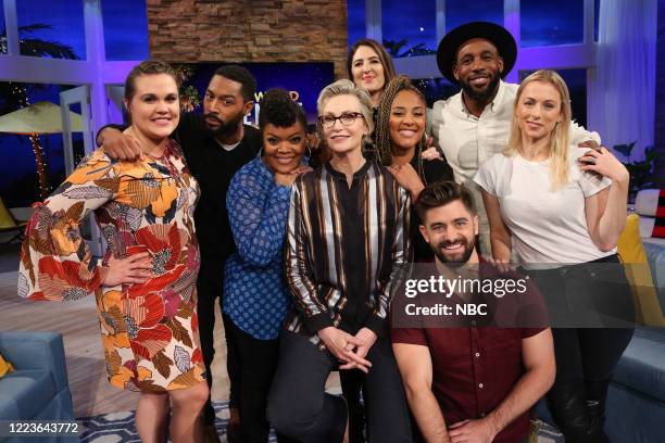 TWitch & Shout" Episode 605 -- Pictured: Mandy, Tone Bell, Yvette Nicole Brown, Jane Lynch D'Arcy Carden, Amanda Seales, Daniel, tWitch, Iliza...